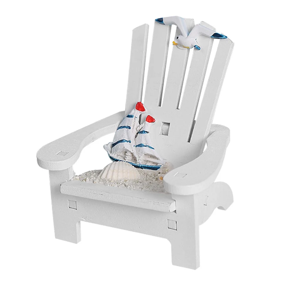 

Miniature Nautical Style Beach Chair Realistic Micro Landscape Decor Mini House Decoration Mini Deck Chair Ornament
