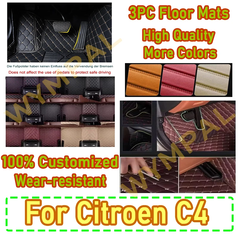 

Роскошные автомобильные коврики для Citroen C4 (ДВЕ ДВЕРИ) 2006 2007 2008 2009-2011, пользовательские автомобильные подушечки для ног, автомобильные защитные аксессуары