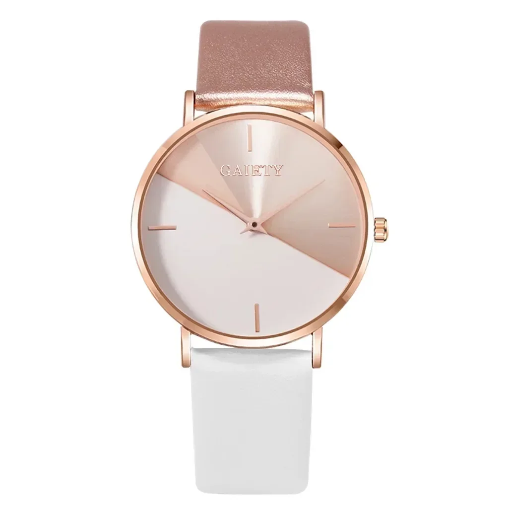 Fashion Light Geometric Ladies Watch for Clothing Stitching Color Luxury Style Quartz Watch Female Classic Round Dial Watches 시계