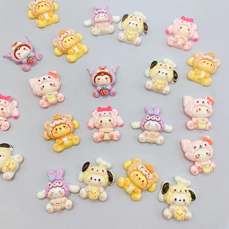 

Miniso мультфильм Sanrio аксессуары из смолы кремовый клей чехол для мобильного телефона аксессуары заколка для волос аксессуары с отверстиями обувь ручная работа DIY