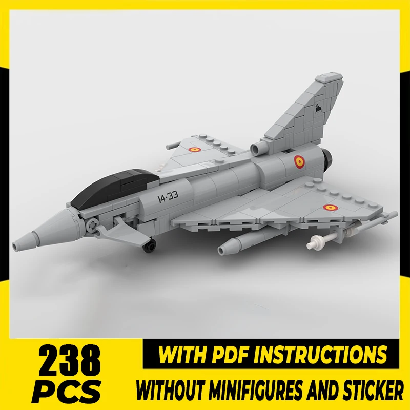 

Конструктор Moc военной серии, строительные блоки в масштабе 1:72, модель Eurofighter Typhoon, технология, самолет, детали в сборе