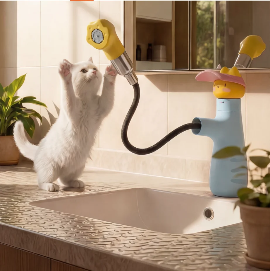 Cat Cat Design Basin Faucet Hot and Cold Lavotory Sink Faucet  Bathroom Vessel Sink Mixer Taps Brass Pull Out Colorful Sink TAP - Aliexpress Deal