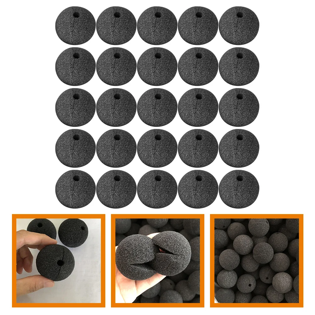 

25pcs Black Clown Nose Accessories Durable Sponge Prop Perfect Fit Circus Carnival Party Decorations Replaceable Small
