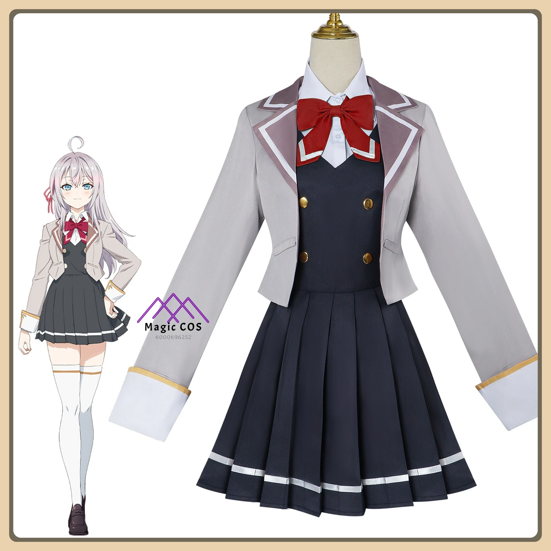 

Горячий аниме Элья Косплей Костюм (стиль Gentle Girl) Школьная форма + галстук-бабочка Полный комплект Высококачественная аниме-одежда (женская)