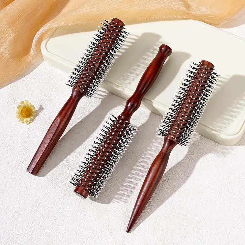 

Cylindrical Roller Comb Anti-Static Styling Drying Tool Round Hairdressing Curling Massage Roller Comb For Real Hair Wigs Barber