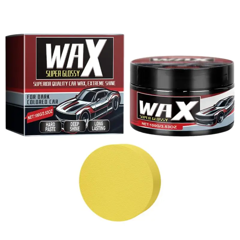 

Wax For Car Detailing 100g Car Cleaner Wax Paste Vehicle Wax Sponge Included Provides Lasting Shine & Protection Resists Water