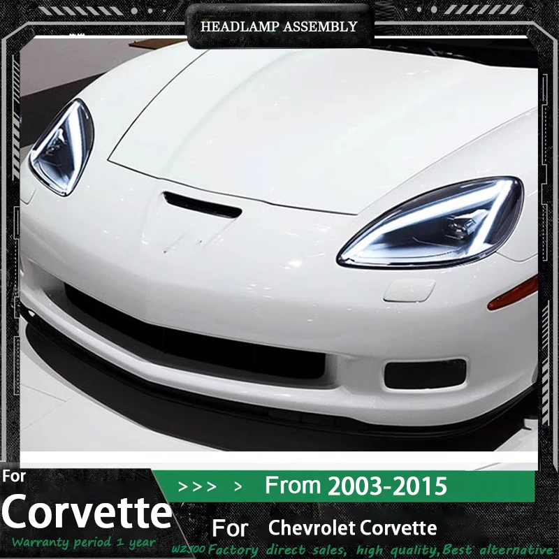 

Автомобильные передние фонари для Corvette C6 2005-2014, обновление автомобильных фар в сборе, высококачественные светодиодные бифокальные линзы для проектора, аксессуары