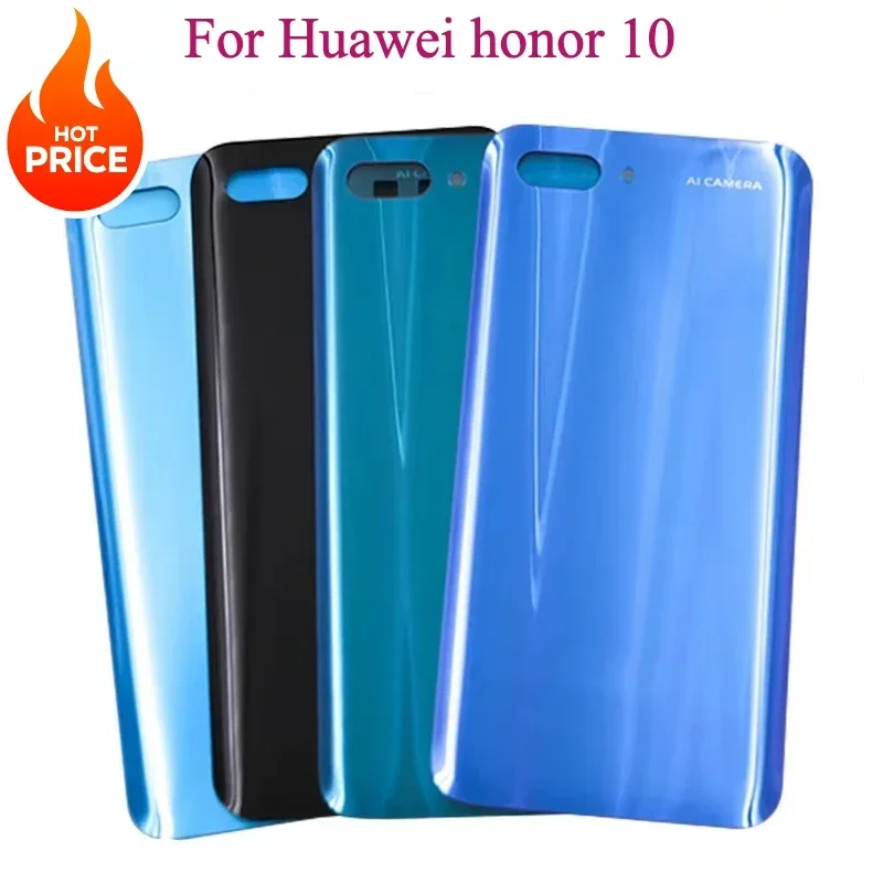 

Glass Housing For Huawei honor 10 Battery Cover With Camera Lens + Logo For Honor COL-L29 Back Cover Replacement Parts
