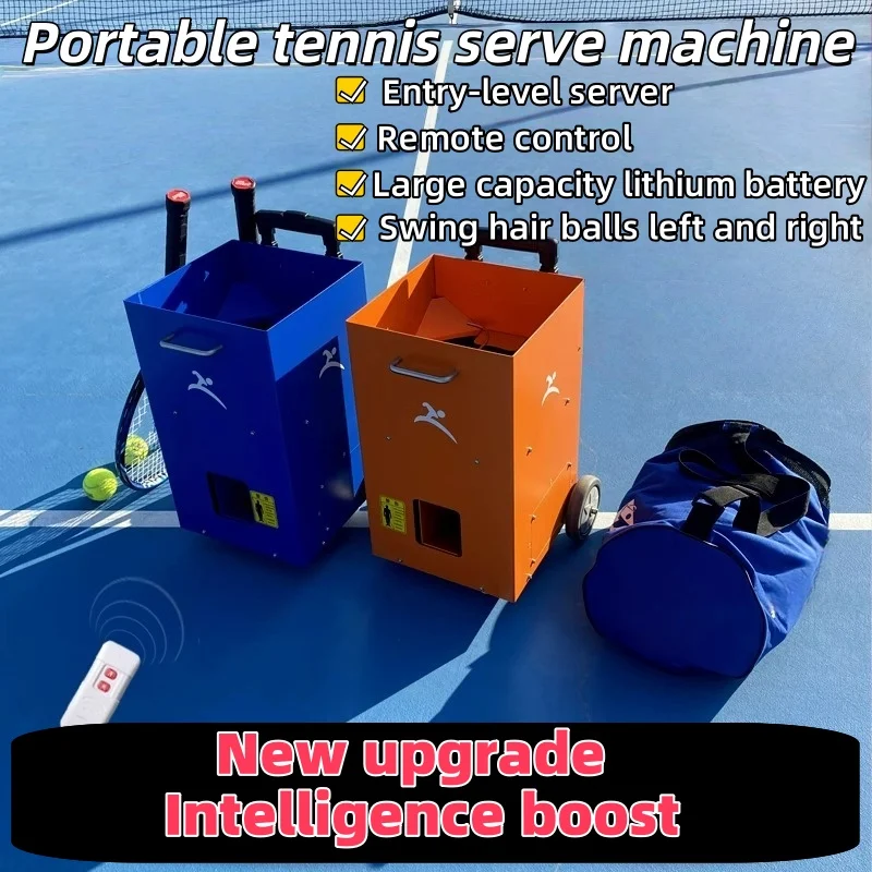 Portable automatic tennis ball-throwing machine remote-controlled left and right ball throwing practice ball-feeding machine