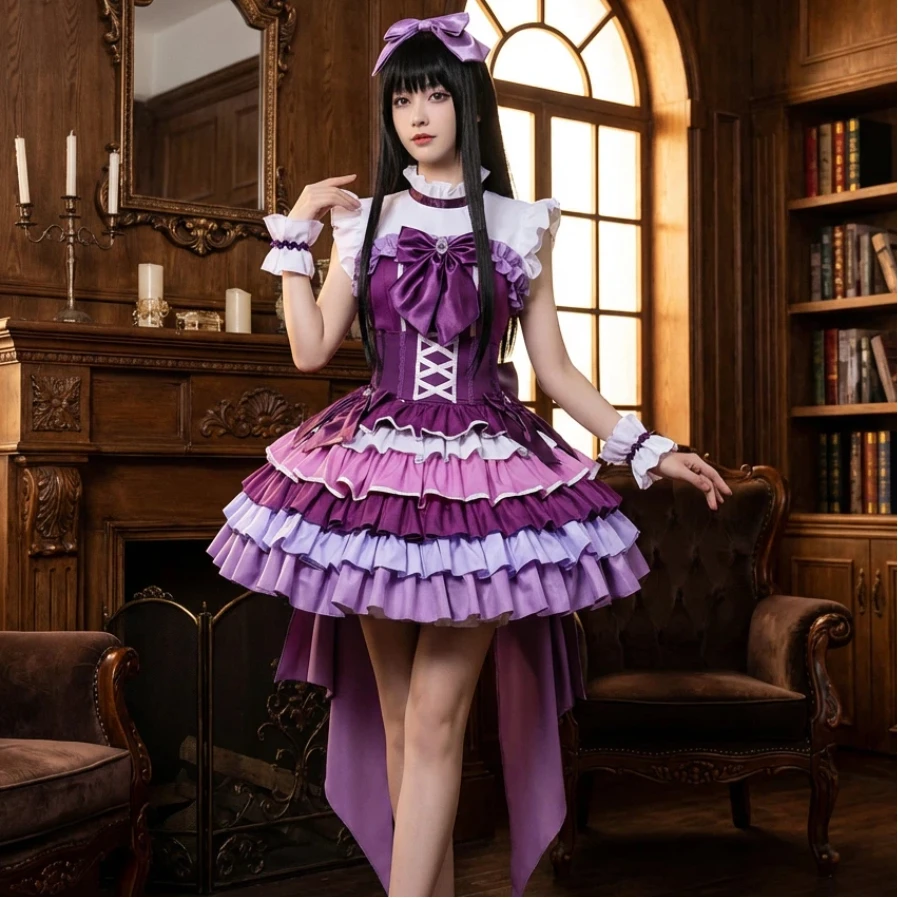 

Костюмы для косплея Puella Magi Madoka Magica Akemi Homura, полный комплект, карнавальная униформа, маскарадные костюмы для женщин на Хэллоуин