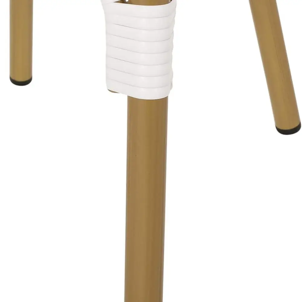 Gray and White Anastasia Outdoor French Bistro Chairs Set of 2 with Bamboo Print Finish