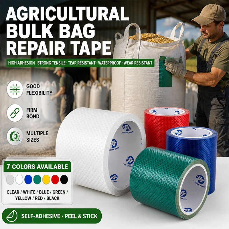 Heavy Duty Bulk Bag Repair Tape Waterproof Self Adhesive Patch for Agricultural FIBC Woven Bags