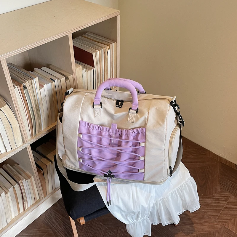 大容量短期旅行用女性用キャリーオンバッグ、旅行スポーツ便利な荷物バッグ、乾湿分離フィットネスバッグ、ハンドバッグ