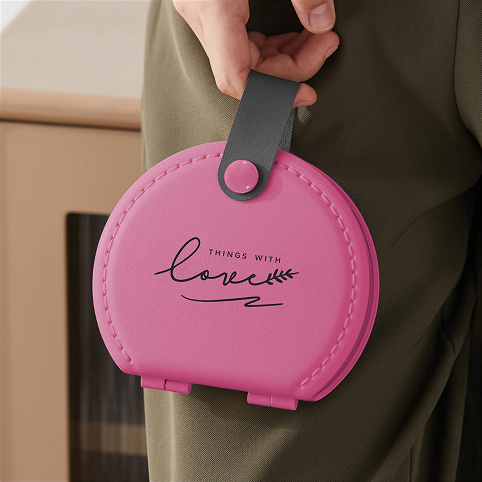 PU Leather Sewing Kit with storage Box Dopamine Portable Organizer case with Compartments for Dorm Home Use Stylish Storage