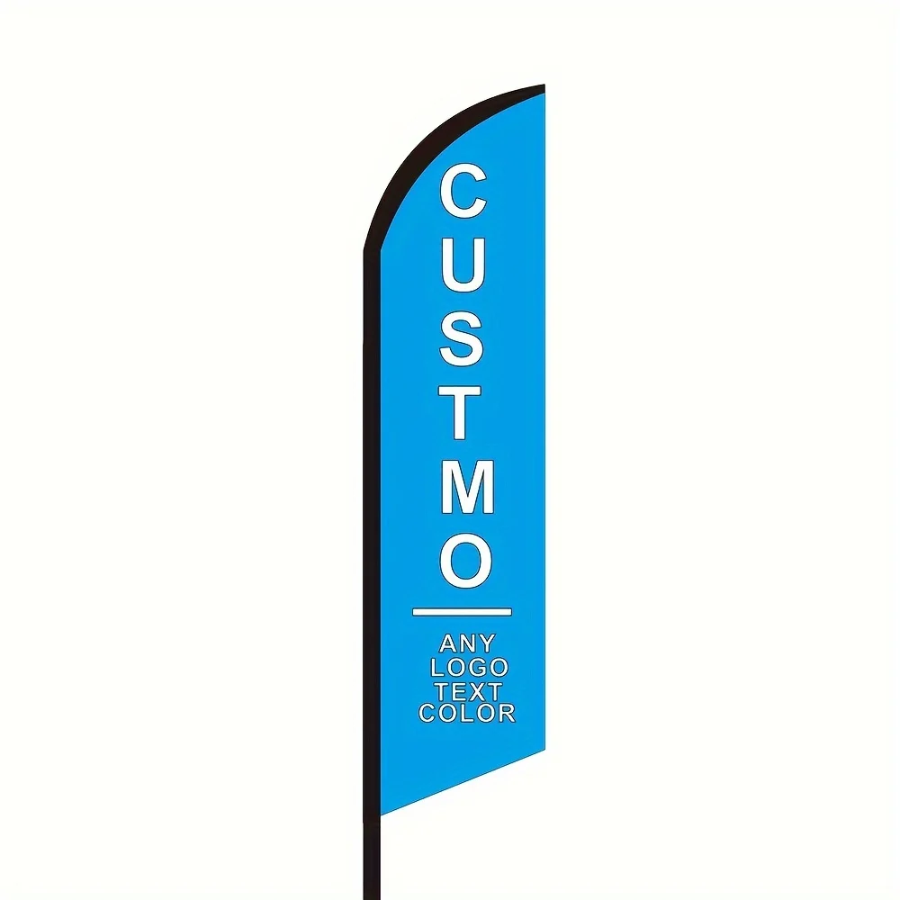 1pc 2D FLAT Custom 50x200cm Feather Flag(NO FLAGPOLE) Polyester Single Side, for Business Events, Outdoor Display Decor
