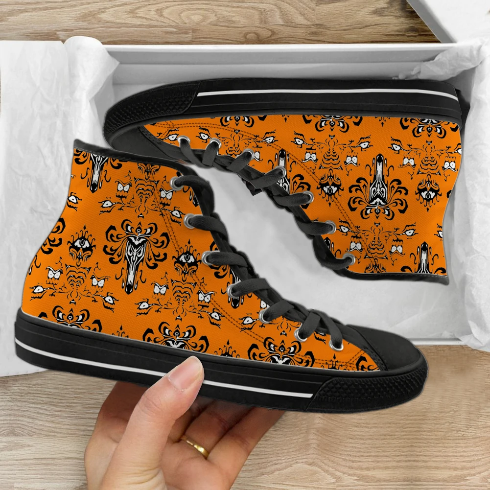 Spookachtig Herenhuis Casual Stoffen Schoenen Zwarte Zool Hoge Top Comfortabel Ademend 3d Print Mannen Vrouwen Otudoor Sneakers