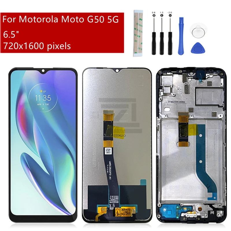 For Motorola Moto G50 5g LCD Display Touch Screen Digitizer Assembly With Frame For Moto G50 5g Display Replacement Parts 6.5\