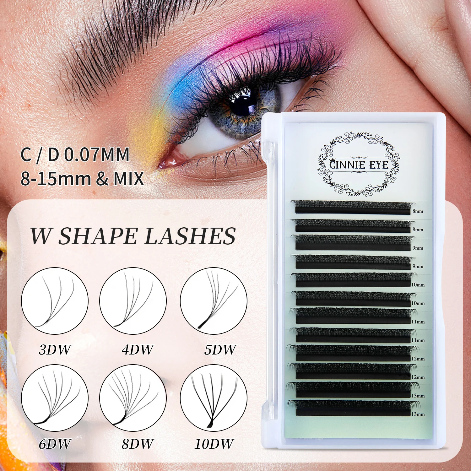 5D W Eyelash CIlios 5D Individual Cluter Lash BUnches 3W 4W 6W Russia Premade Volume Eyelashes 8D Ready made Lash fans Drop Ship