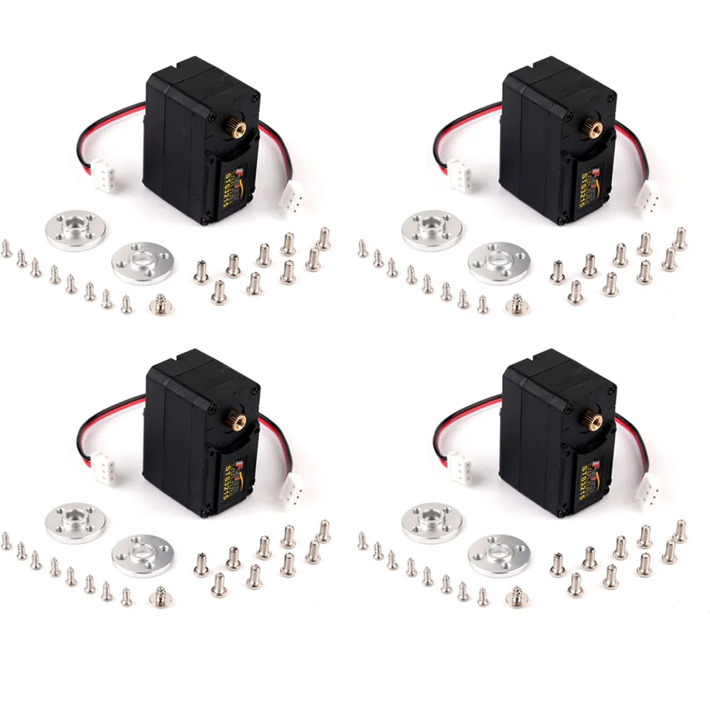 4PCS STS3215 19KG Dual Axis Servo 360 Degree Motor Compatible Brackets Servos Power Functions Parts for RC Car/Robot Robotic Toy