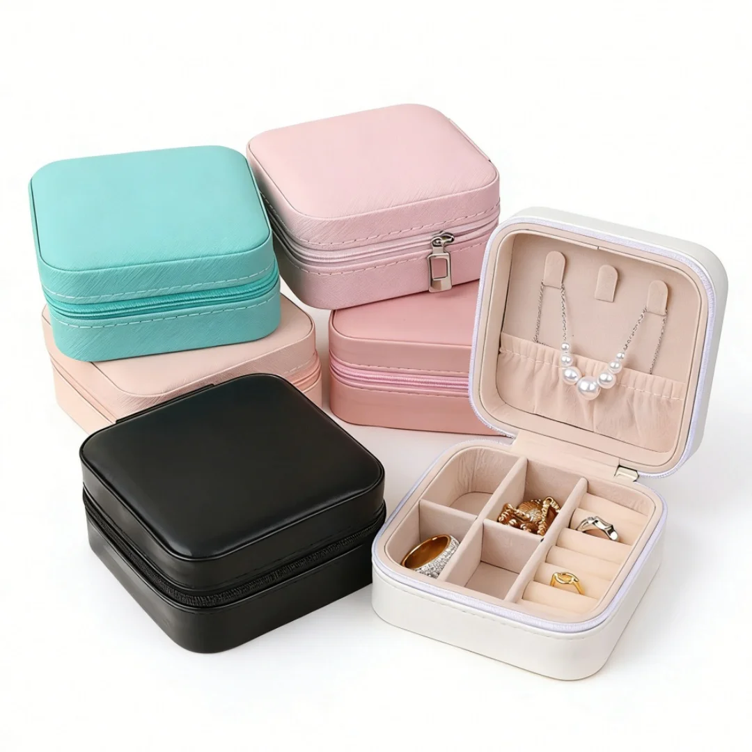 

Портативный мини-органайзер для украшений, дорожный футляр для хранения ювелирных изделий, кожаный органайзер для серег, колье, колец, дисплей для демонстрации украшений