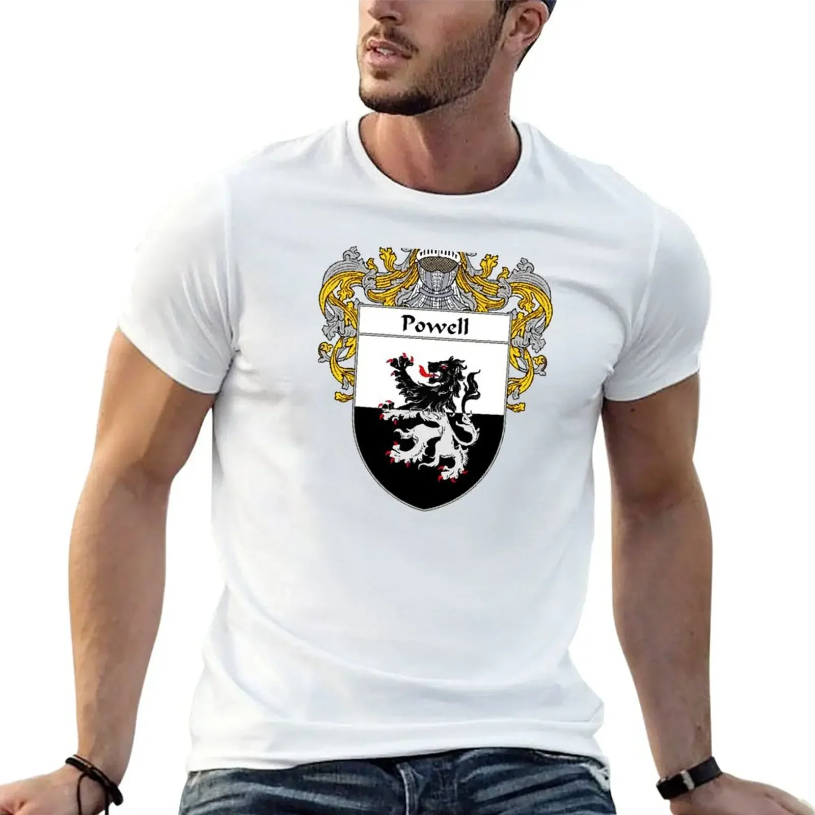 

Powell Coat of Arms / Powell Family Crest T-Shirt rapper graphic tees plain basketball graphic tees sweat sweat shirts, men