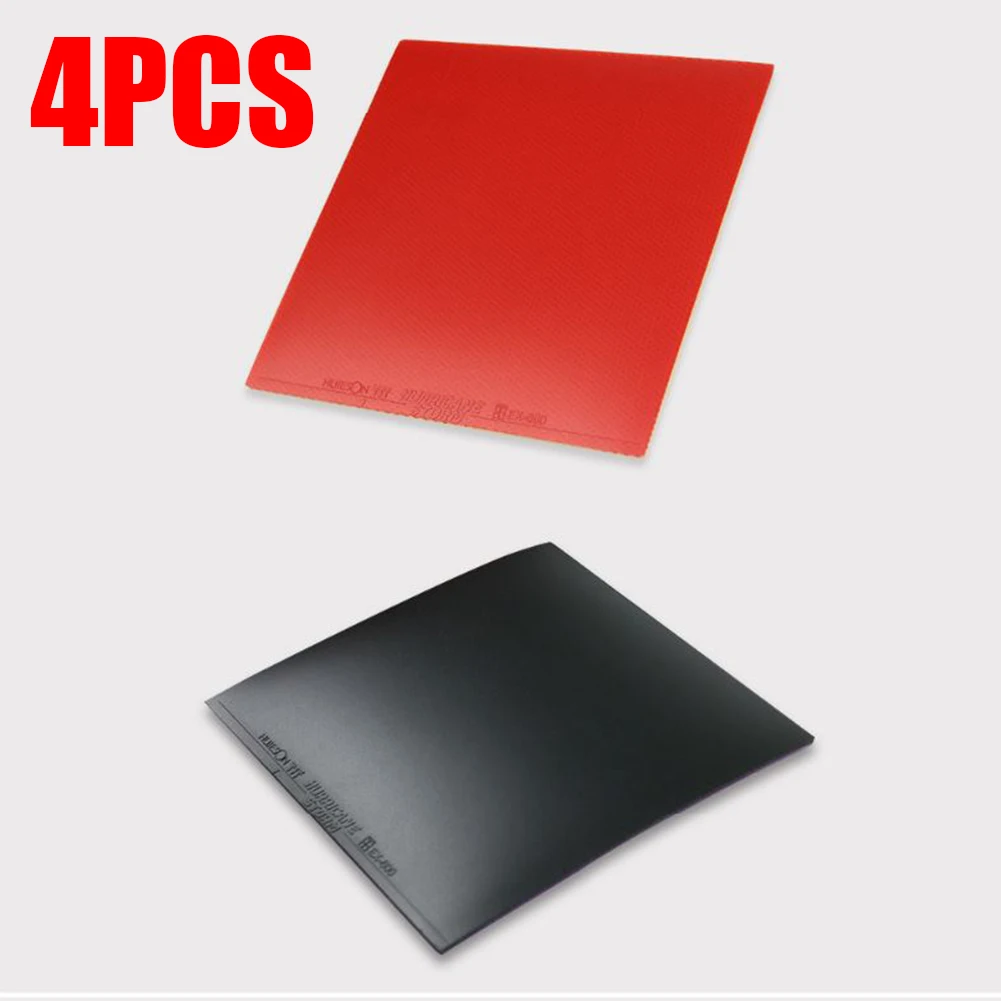 Reactor de 4 piezas para tenis de mesa, goma con esponja suave para Ping Pong, Ruber rojo/Negro, accesorios deportivos