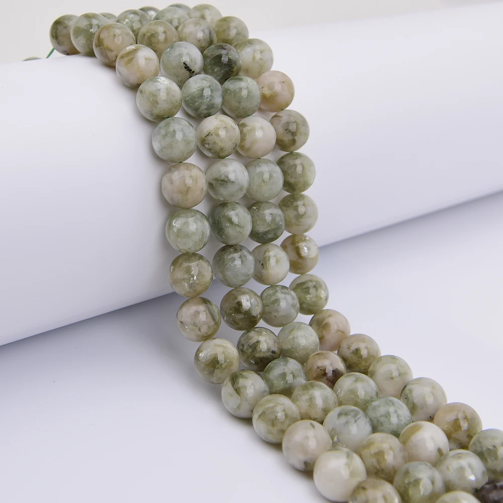 

APDGG 15mm Natural Green Lepidolite Emerald Quartz Round Crystal Loose Beads 15.8" Strands Jewelry Making DIY
