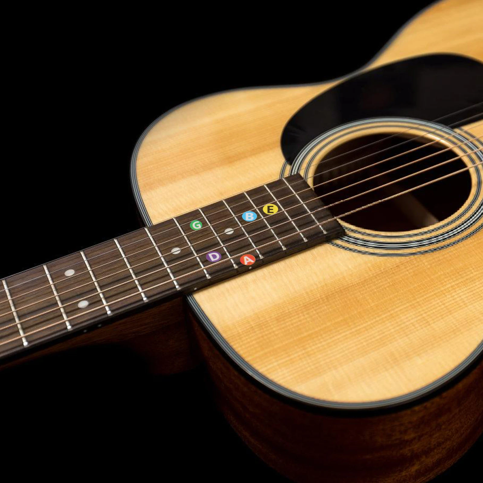 

5Pcs Guitar Fretboard Stickers Reusable Note Labels Acoustic Electric Guitar Ukulele Beginner Chord Learning Tool