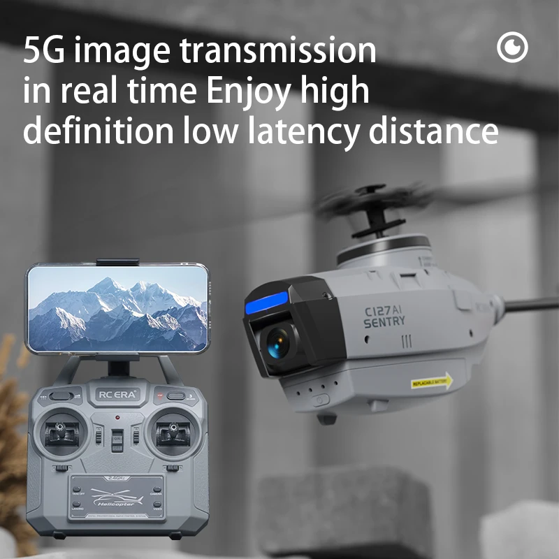 RC ERA C127AI Helicopter 5G WIFI Image Transfer Target Follow 6-Axis Gyro Stabilized Professional Remote Control Helicopter Toy
