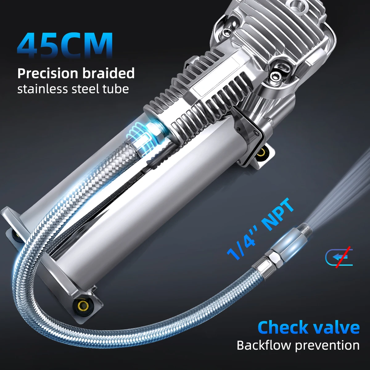Heavy duty air suspension compressor 12V 200PSI/100% Duty Cycle Pump for Air Tanks, Bags & Air Horns Super Factory H650