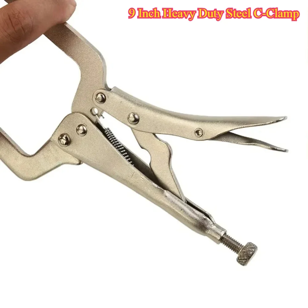 9 Inch Knife Tenon C Clamp Vise Grip Welding Toolbox Pliers Pex Pipe Crimper Wood Right Tools For Men Steel Locator Tool