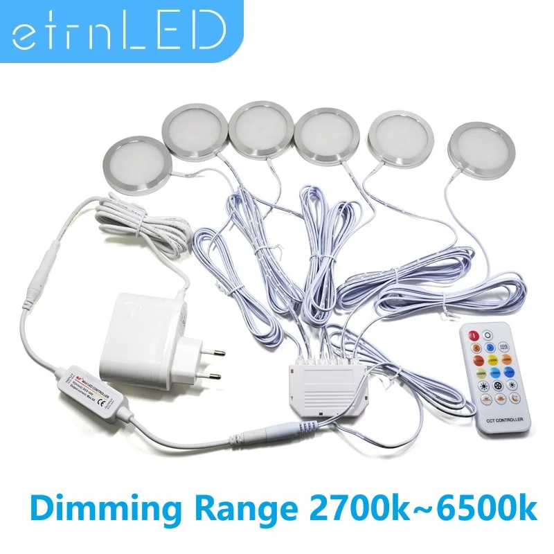 

etrnLED 3 Color Adjustable Light Kit LED Dimmable Mini Ceiling Spotlight 3W 220V Cabinet Kitchen Closet Indoor Home whith Remote