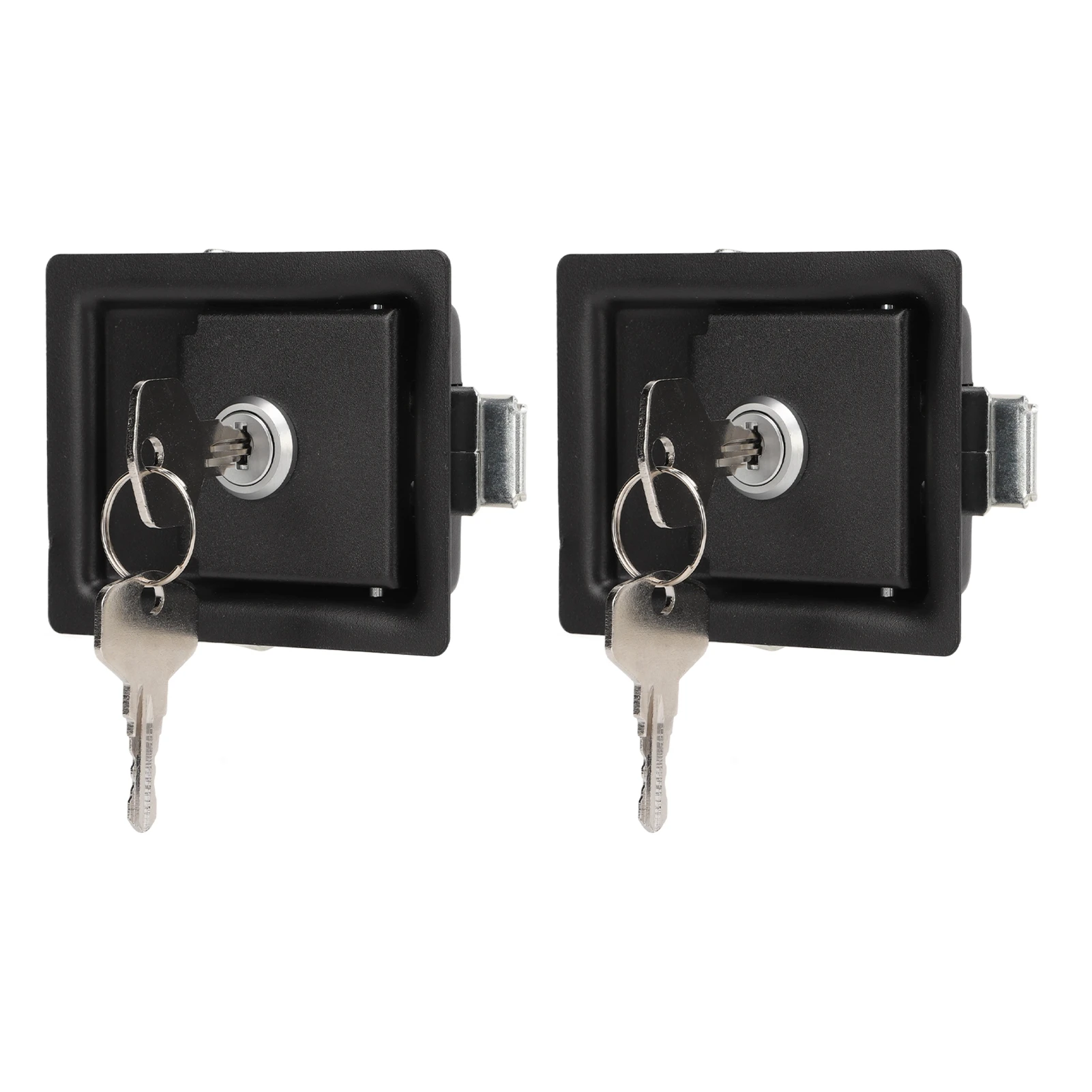 

2 Pcs RV Handle Latch Carbon Steel Zinc Alloy Embedded Panel Toolbox Cabinet Lock for Trailers Car RV Door Lock RV Handle