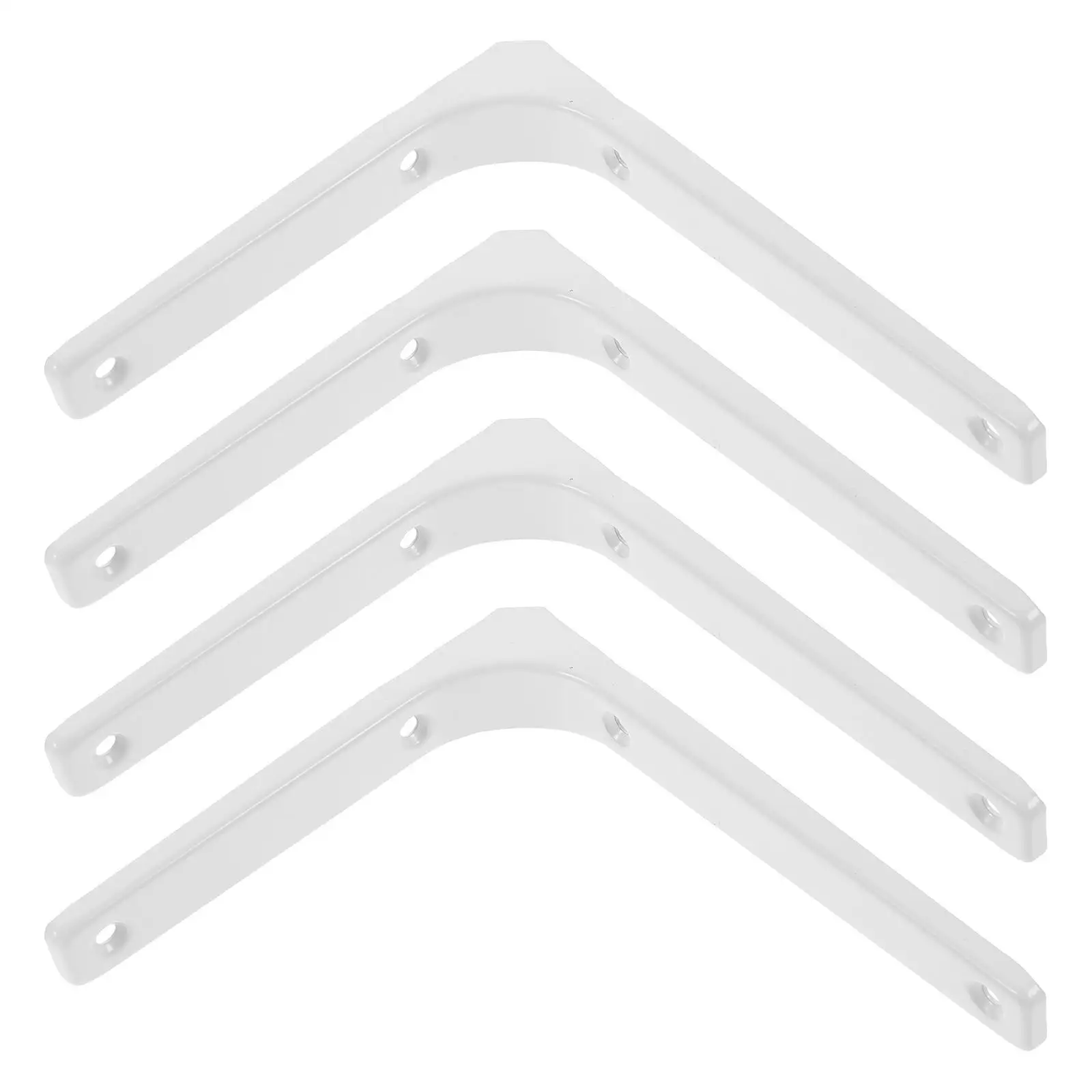 

4pcs White 6-inch L-shaped Brackets Stainless Steel Wall Shelf Support Fixing Hardware Bedroom Kitchen Storage Display