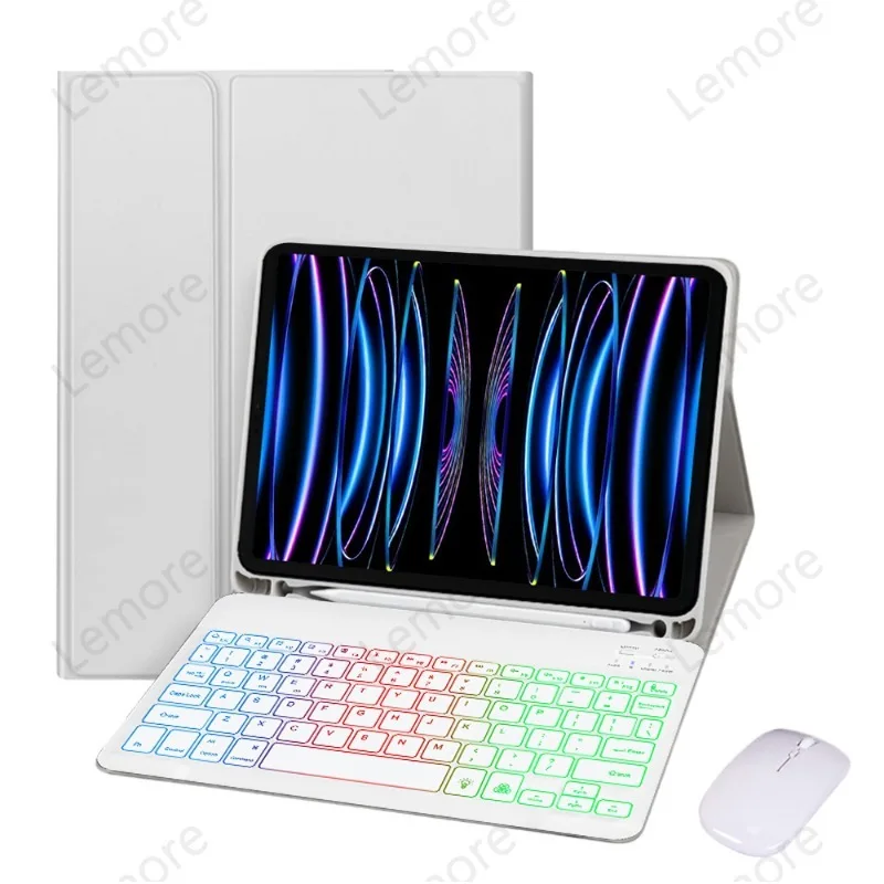 

Tablet Case with Rainbow Backlit Keyboard for iPad Pro 11 2022 2021 2020 2018 11 inch Keyboard Case with Pencil Slot Stand Cover