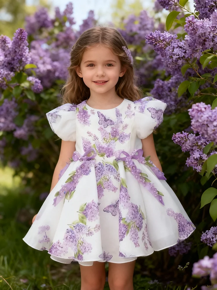 

Girls Sleeveless Bow Party Costume Birthday Gown Fashion Toddler Children Clothing Vestido Sweet Cute Casual Dresses for Kids