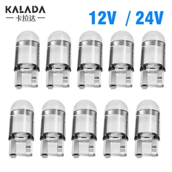 차량용 LED 전구 녹색 빨간색 3000K 호박색 번호판 램프, 아이스 블루 자동 돔 조명, Canbus 12V 24V, T10 W5W 194 168 COB 10 개