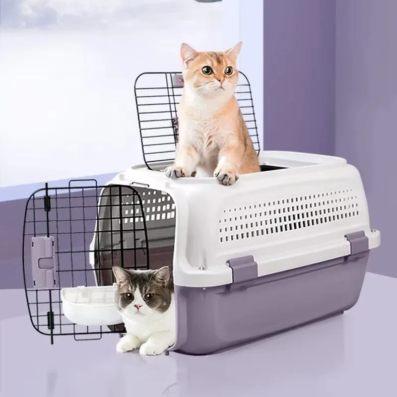 

Pet Air Transport Box for Dog Cat Hard Surface Car Travel Pet Carrier Item Suitable for Small Dogs and Cats
