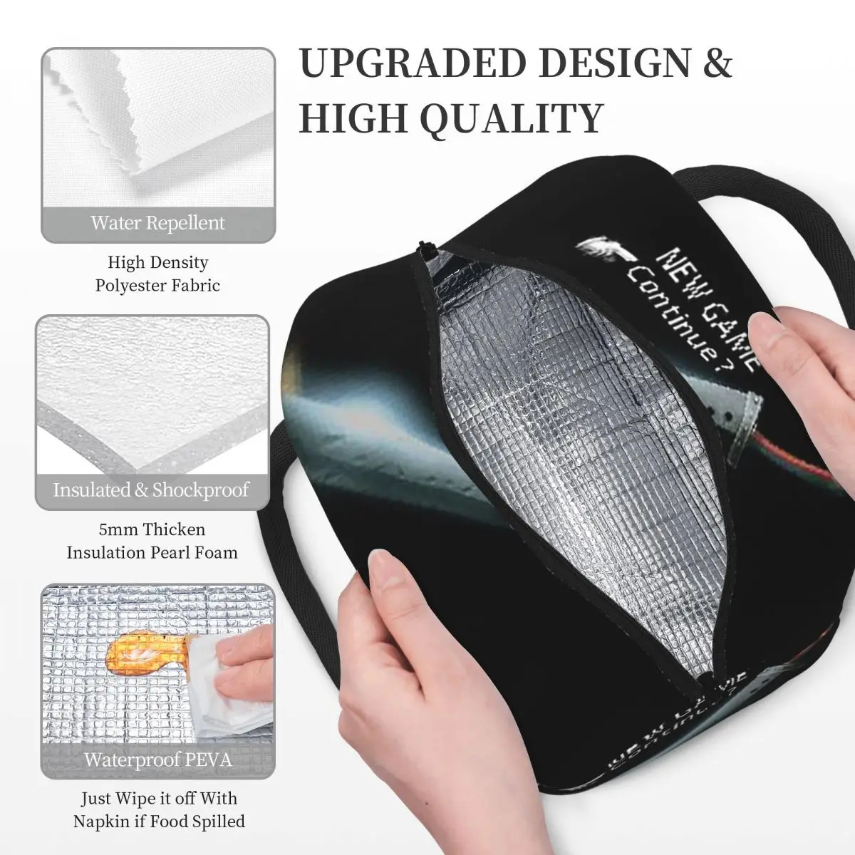 حقيبة غداء معزولة من فاينل فانتسي للنساء والأطفال، صناديق طعام مقاومة للتسرب، حقيبة غداء حرارية