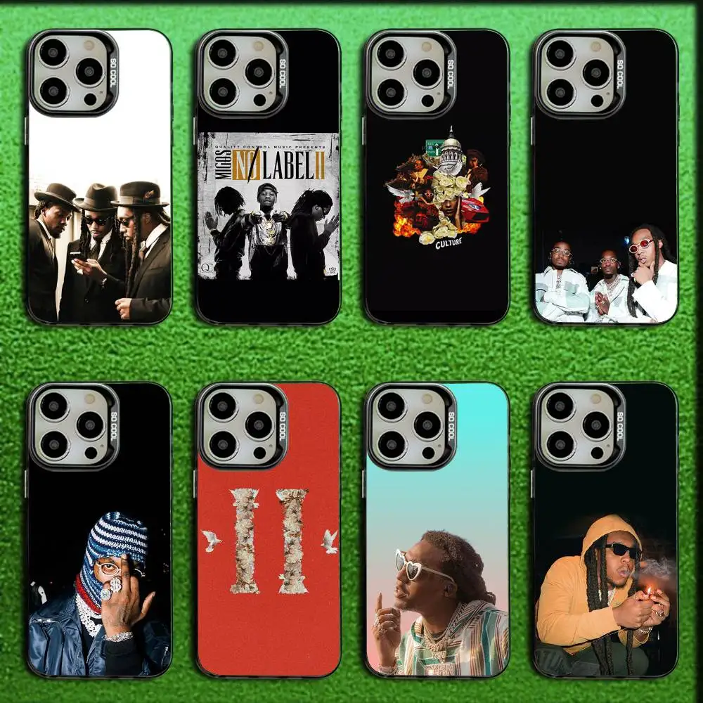 

Migos Hip Hop Group Phone Case For iPhone 16,15,14,13,12,11,Mini,Pro,E,SE4,MAX Candy Matte Shockproof Black Cover