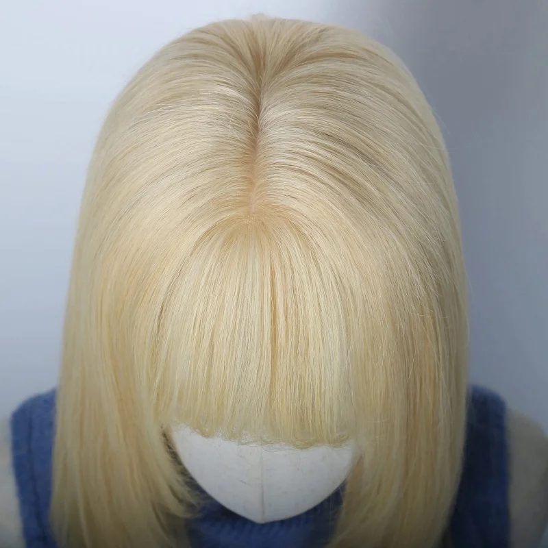 Soft Glueless 24'' Silky Straight 613# Blonde 6x6 Silk Base Jewish 100% Human Hair Wig Baby Hair European Hair Preplucked