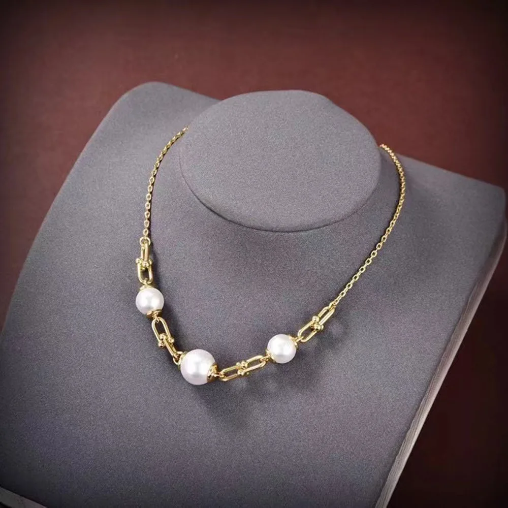 

new design 10-11mm south sea pearl silver necklace jewelry vintage silver necklace clover necklace necklace