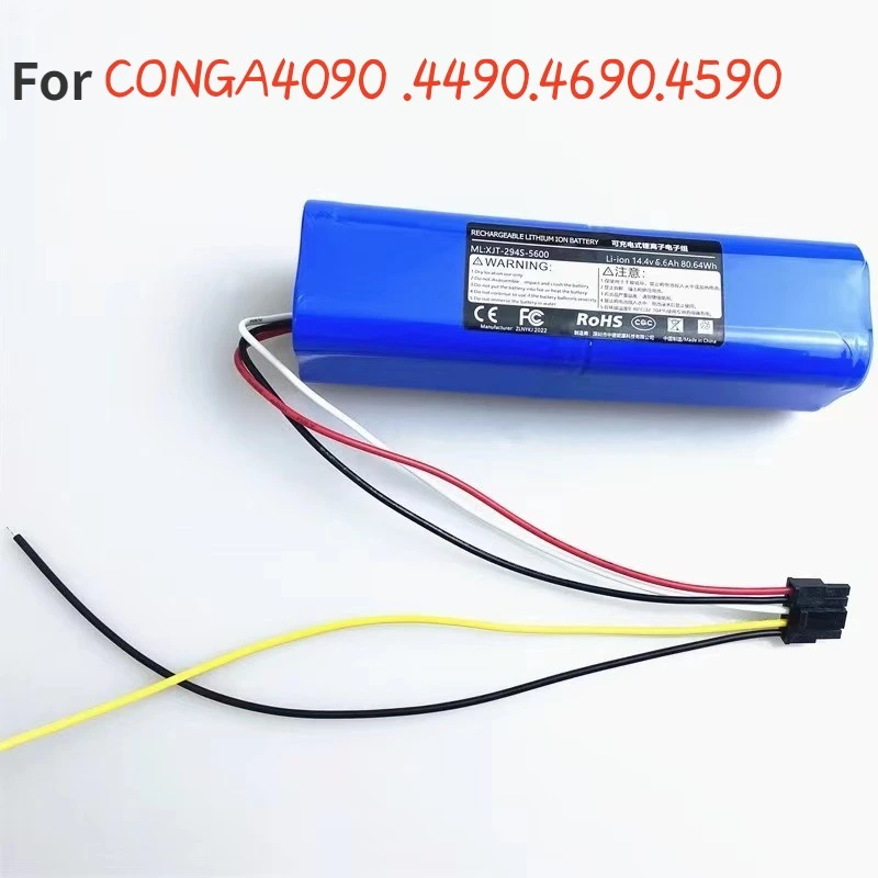 Imagem -04 - Original 14.4v9900mah para Cecotec Conga 4090.4490.4690.4590 Peças Sobressalentes para Robô Varrendo