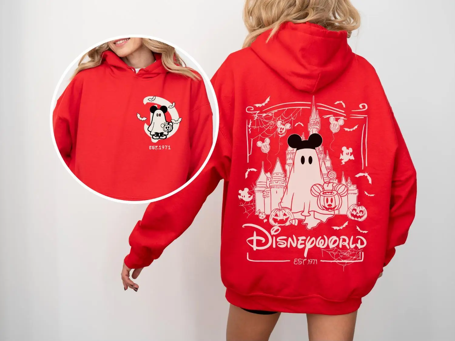 Herfst/Winter Disney Mickey Minder Angstaanjagend Feest Halloween Mickey Ghost Festival Cadeau Hoodie SeriesBest Time Sweatshirt