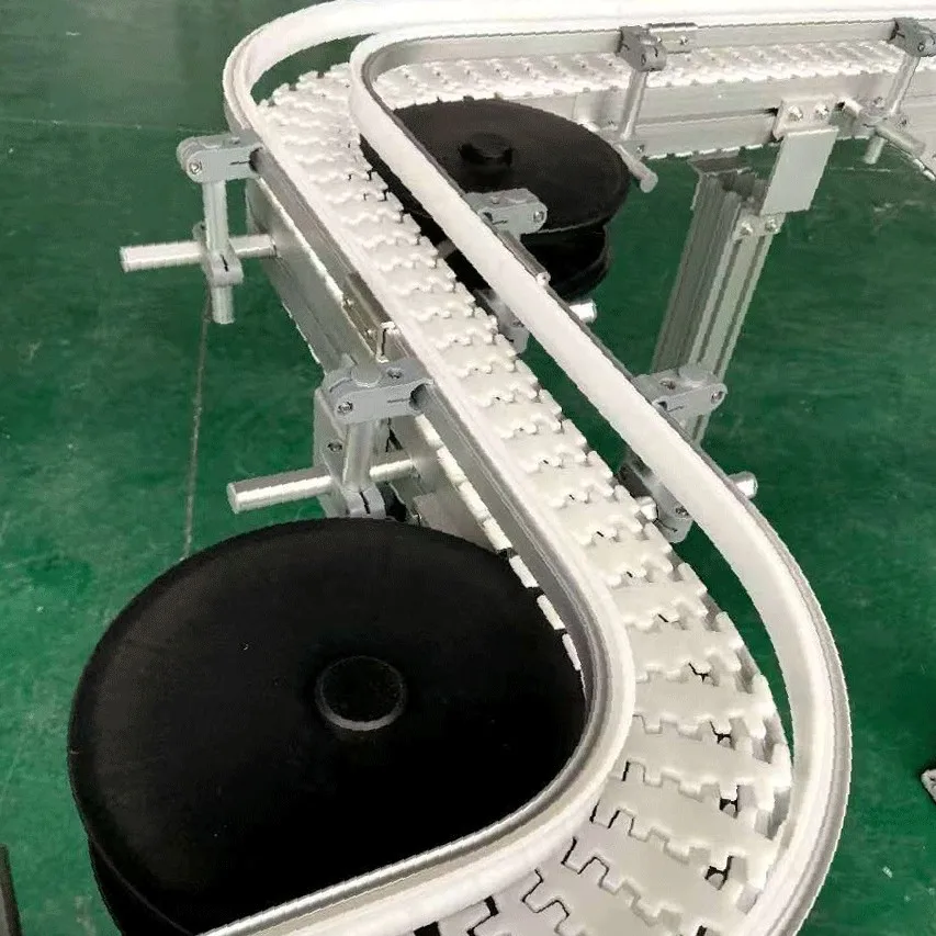 Stainless Steel Modular Conveyor Double Hinge Roller Slat Top Chain Flexible Chain Conveyor for   Filling Lines