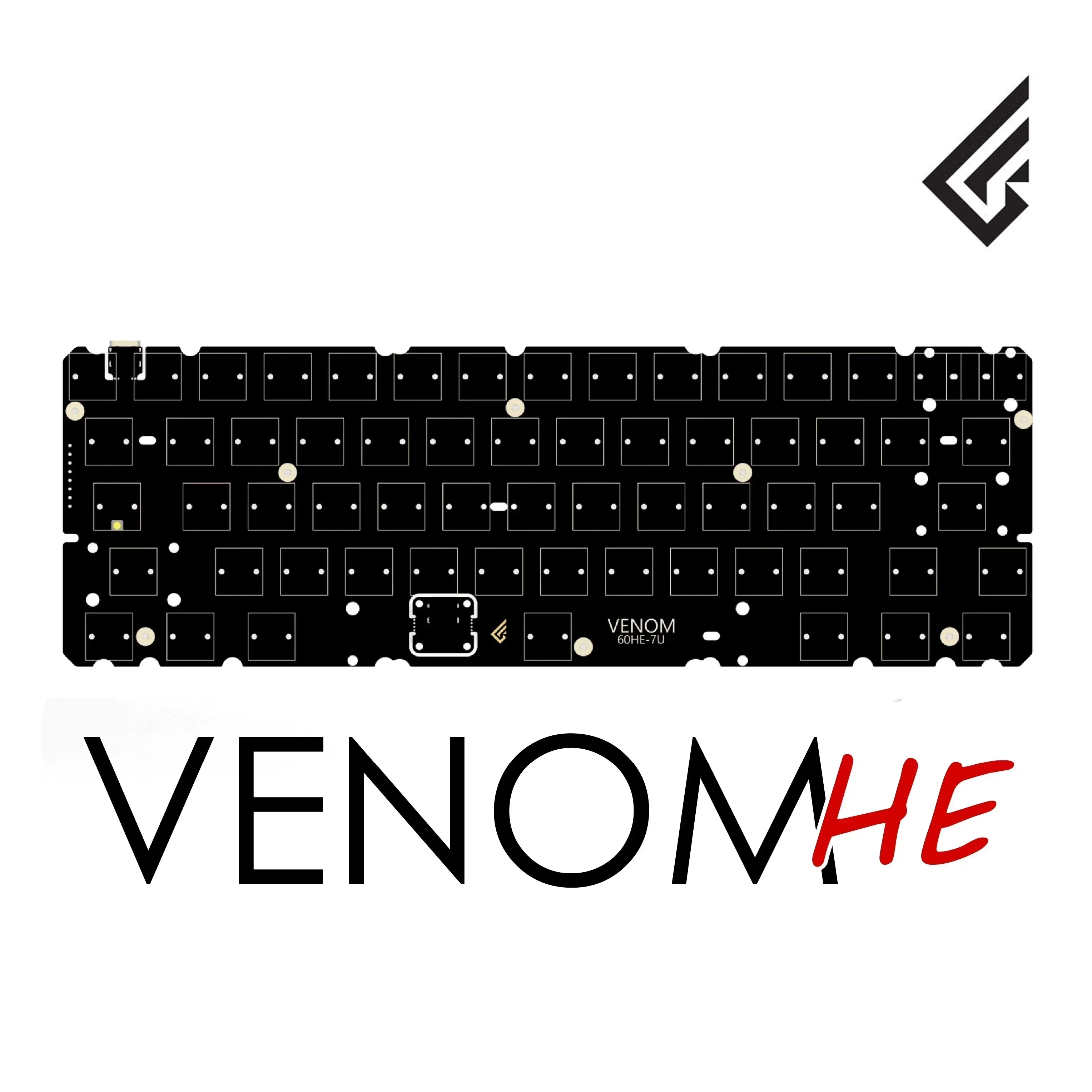 Geonworks Venom 60 HE Magnetic Switch Keyboard PCB 6.25U/7U Space Custom PCB for GH60 Tofu60 Holy60 Gaming Mechanical Keyboard