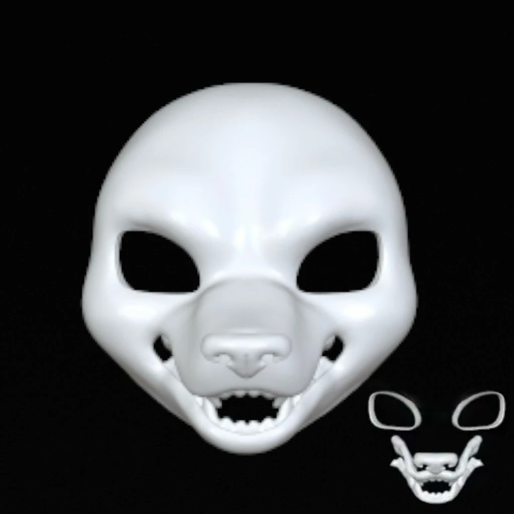 

Kigurumi Base Mask Long Snouted Canidae 3D Printing Realistic Beast Suit Cosplay Costume Accessorie for Kemono/American Furry