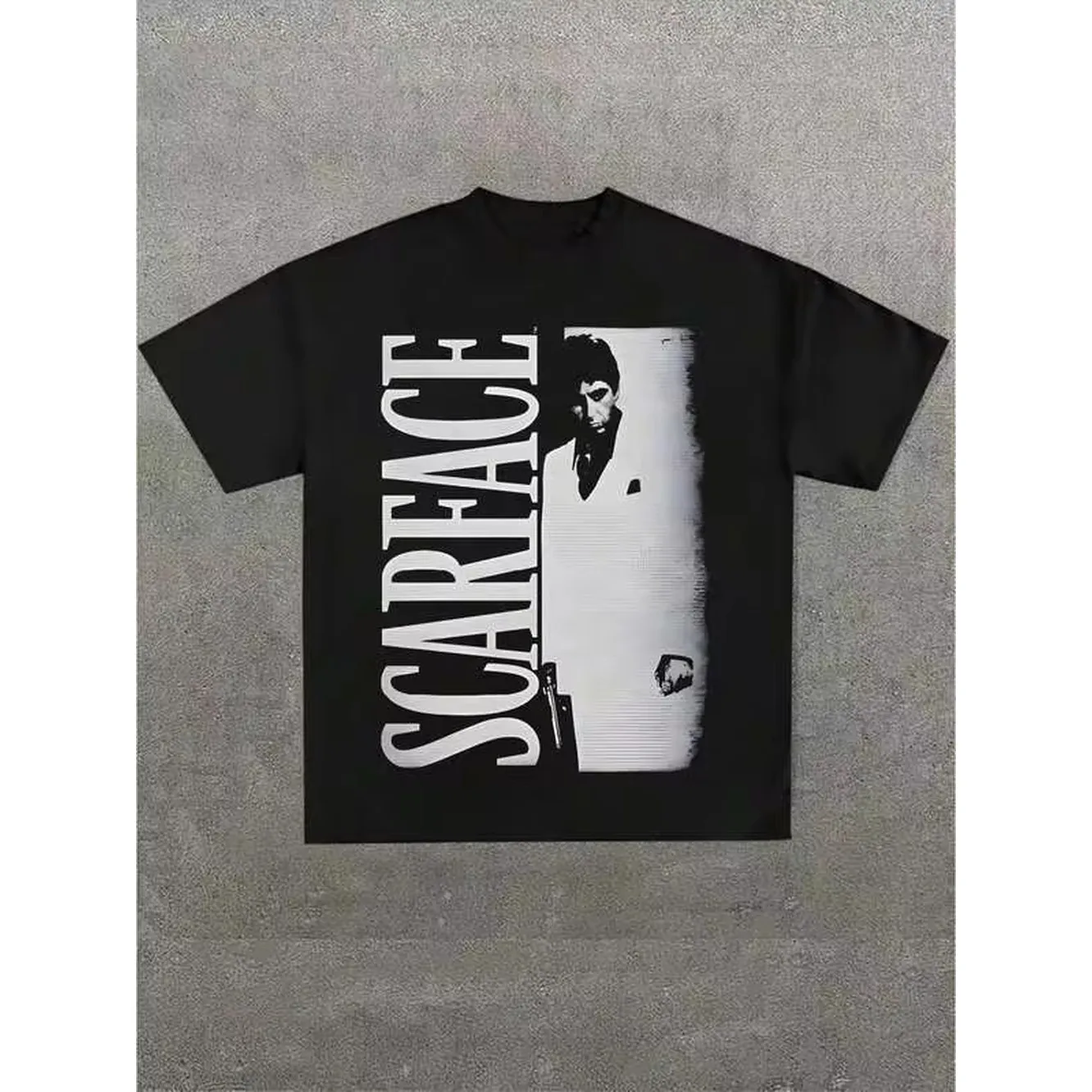 Scar Face Tony Lots O Light ,(1 Pcs )100% Cotton Casual Printed T-Shirt,Crew Neck Short Sleeve,220g Cotton T-Shirt,For Going Out,Gift,Summer,Unisex