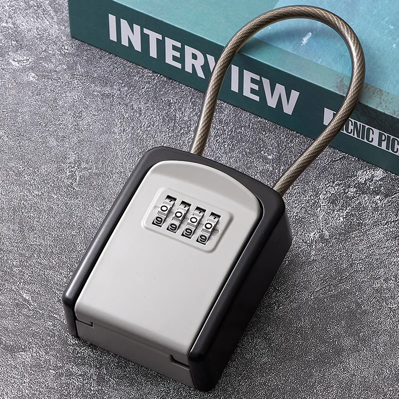 Padlock Key Box Combination Lock Home Stay Installation Free Door Handle Anti-Theft Door Box Decoration Key Password Box
