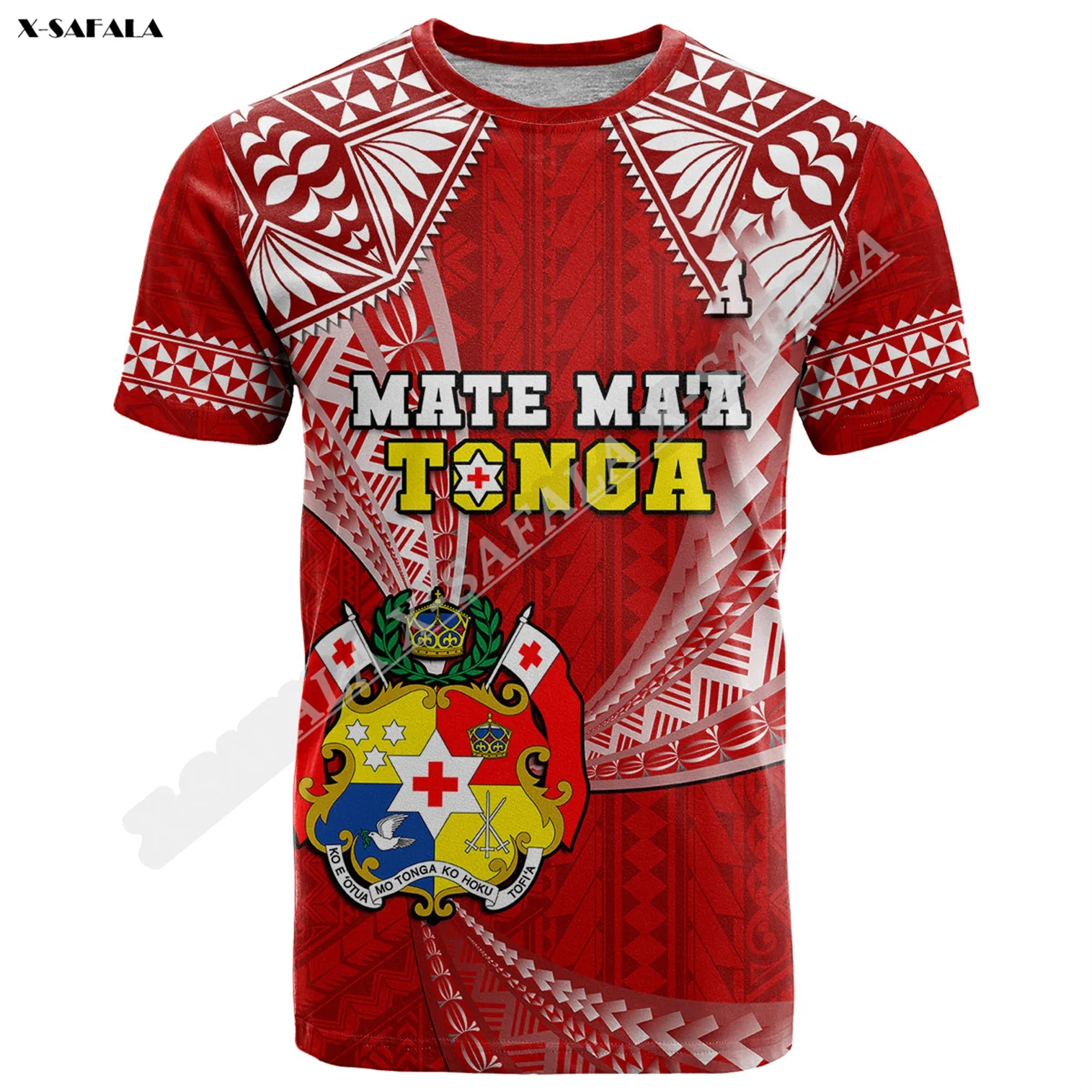 Custom Tonga Rugby Pacific Tongan Ngatu  3D Print For Men Adult T-Shirt Top Tee Short Sleeve Smooth Quick-Dry Confortable